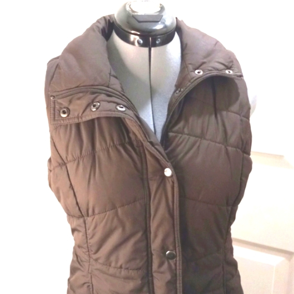 NY&Co Chocolate Vest Size XS With Pockets - Picture 2 of 5